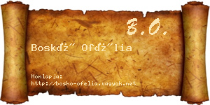 Boskó Ofélia névjegykártya